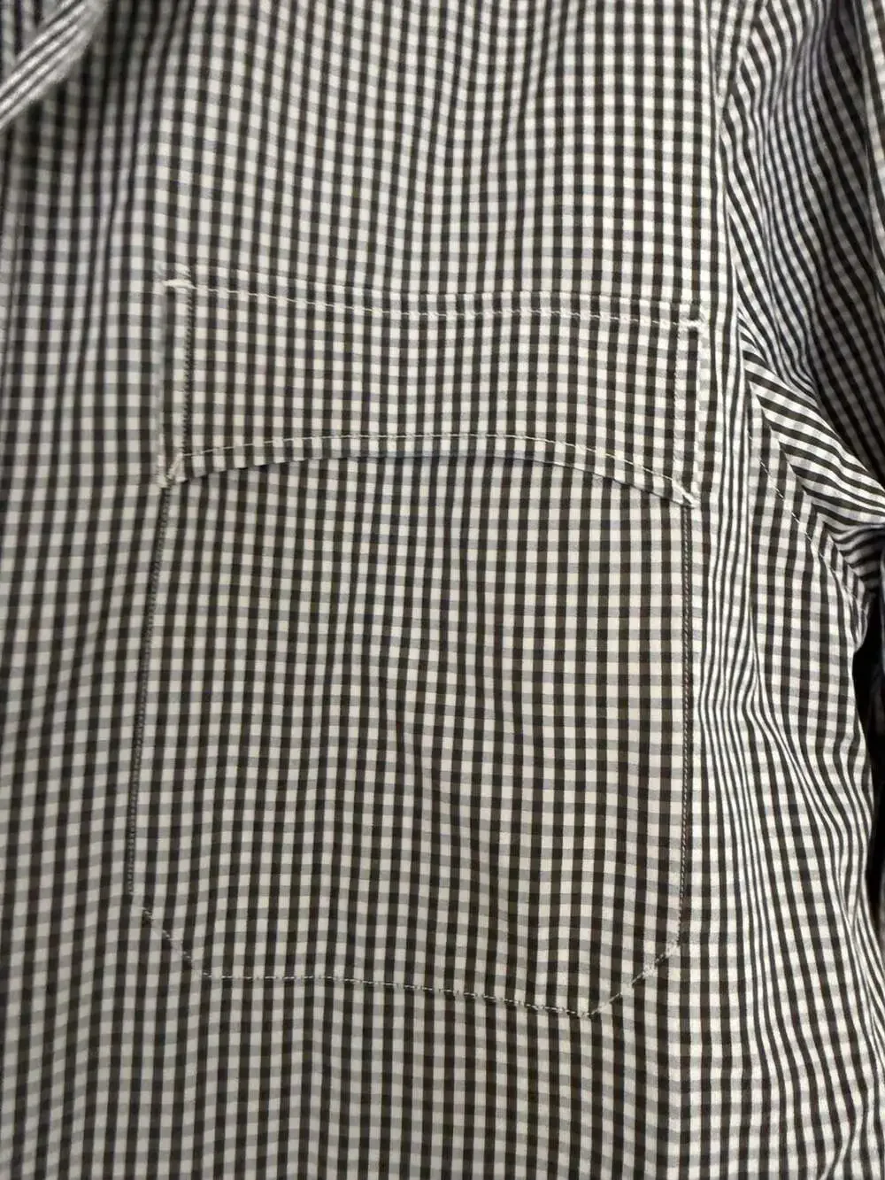 Z Zegna Men's Brown and White Gingham Check Drop 8 Fit Button-Down Shirt